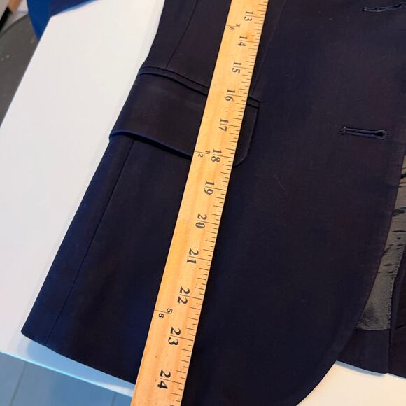 J.Crew Superfine Cotton Two Button Navy Blazer Size 0 - Picture 6 of 7